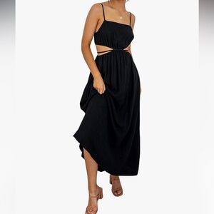 Chartou Black Cut-Out Maxi Dress